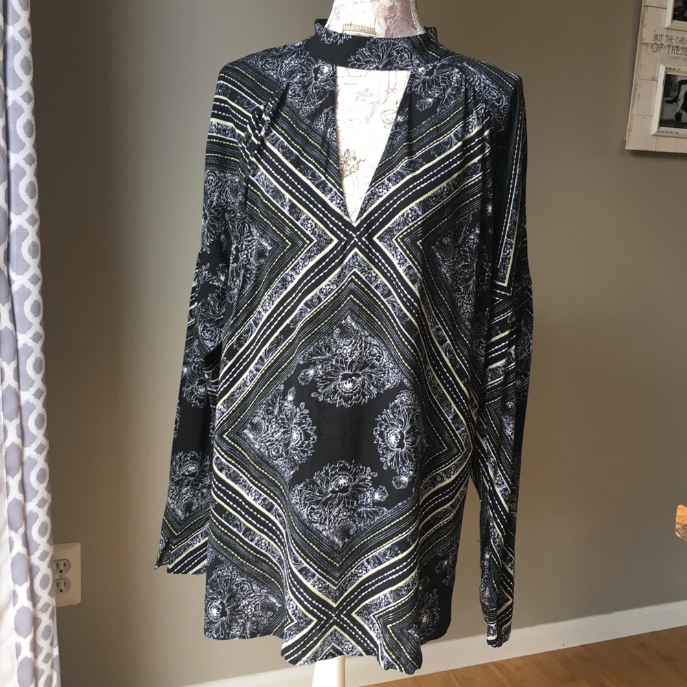 Free People V Neck Tunic Blouse